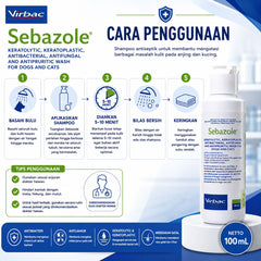 VIRBAC Shampoo Jamur Anjing Kucing SEBAZOLE 100ml no type VIrbac 