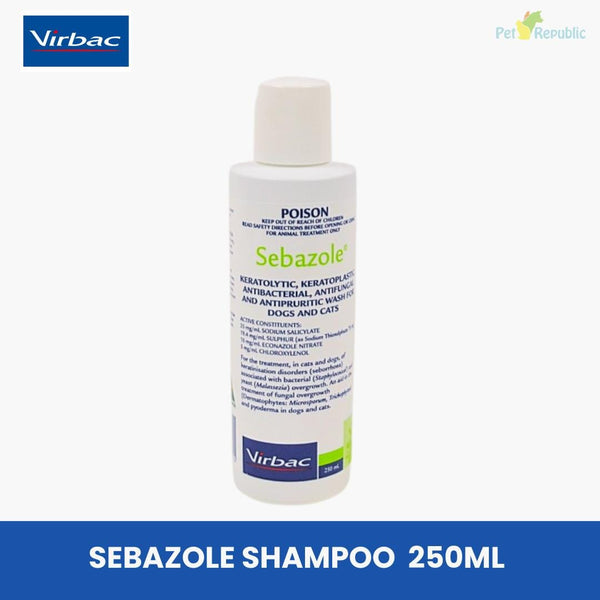 VIRBAC Shampoo Jamur Anjing Kucing SEBAZOLE 250ml no type Tidak ada merek 