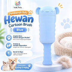VOLKPETS Pembersih Bulu Cartoon Brush Blue no type Tidak ada merek 