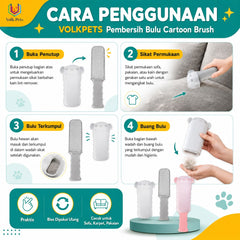 VOLKPETS Pembersih Bulu Cartoon Brush Peach Grooming Supplies NoBrand 
