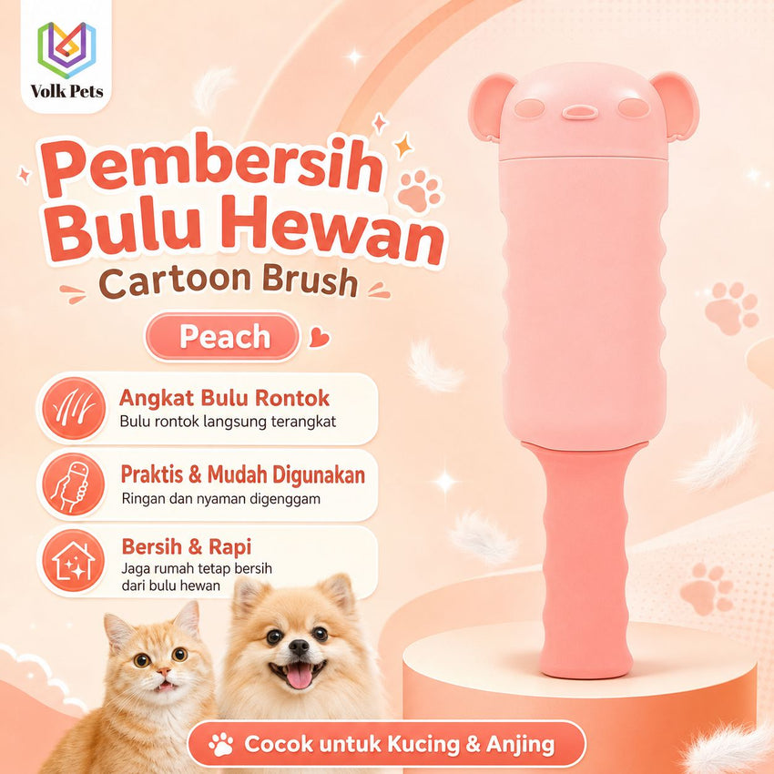 VOLKPETS Pembersih Bulu Cartoon Brush Peach Grooming Supplies NoBrand 