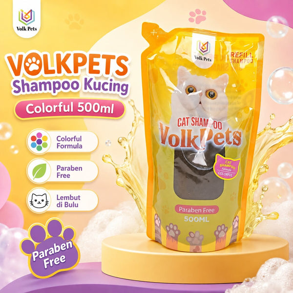 VOLKPETS Shampoo Kucing Cat Shampoo Refill Colorful 500ml no type Tidak ada merek 