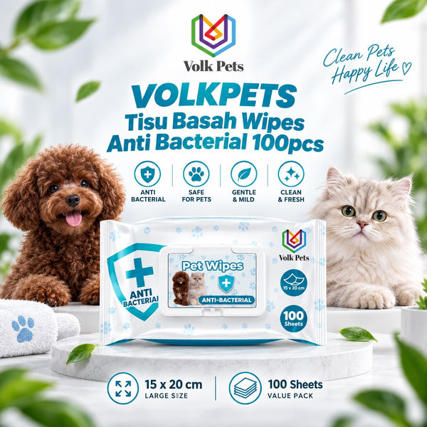 VOLKPETS Tisu Basah Pet Wipes Anti Bacterial 100pcs no type Tidak ada merek 