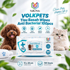 VOLKPETS Tisu Basah Pet Wipes Anti Bacterial 100pcs no type Tidak ada merek 