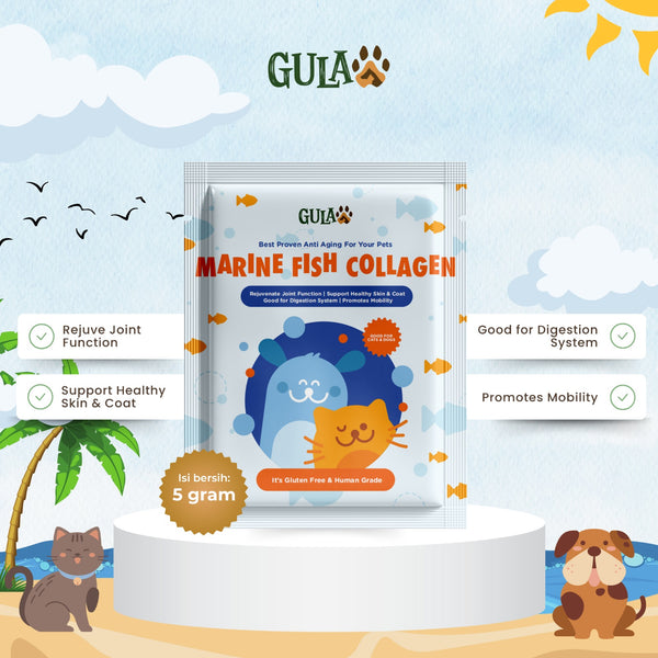 GULAPAWS Vitamin Anjing Kucing Marine Fish Collagen Travel 5gr