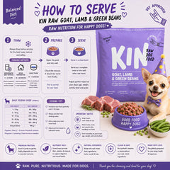 KINDOGFOOD Makanan Anjing Raw GOAT, Lamb and Green Beans 500gr
