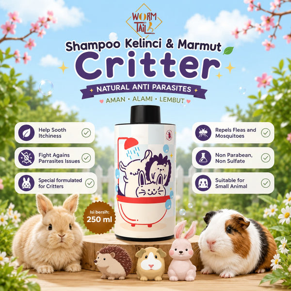 WORMTAIL Shampoo Kelinci Marmut Critter Natural Anti Parasites 250ml