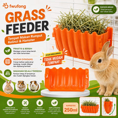 FWUFONG Tempat Makan Kelinci Hamster Grass Feeder Orange