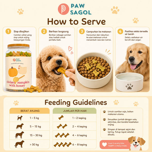 PAWSAGOL Snack Anjing Homemade Cookies Lamb Beetroot 80gr