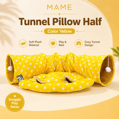 MAME Mainan Kucing Tunnel Pillow Half Yellow