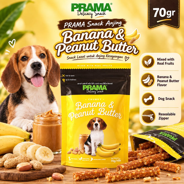 PRAMA Snack Anjing Peanut Butter and Banana 70gr