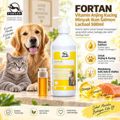 FORTAN Vitamin Anjing Kucing Minyak Ikan Salmon Lachsol 500ml