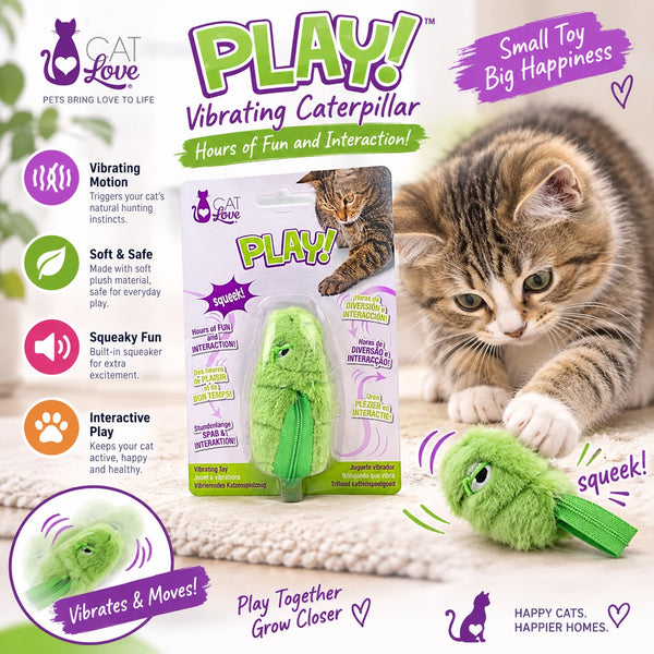 CATIT Mainan Kucing Love Play Vibrating Caterpillar
