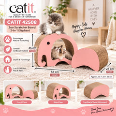 CATIT 42508 Mainan Kucing Zoo Scratcher Board 2in1 Elephant