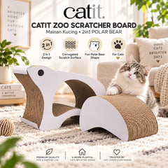 CATIT 42507 Mainan Kucing Zoo Scratcher Board 2in1 Polar Bear