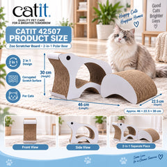 CATIT 42507 Mainan Kucing Zoo Scratcher Board 2in1 Polar Bear
