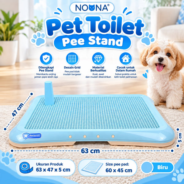 NOONA Tatakan Pipis Anjing PET Toilet Pee Stand Medium Blue