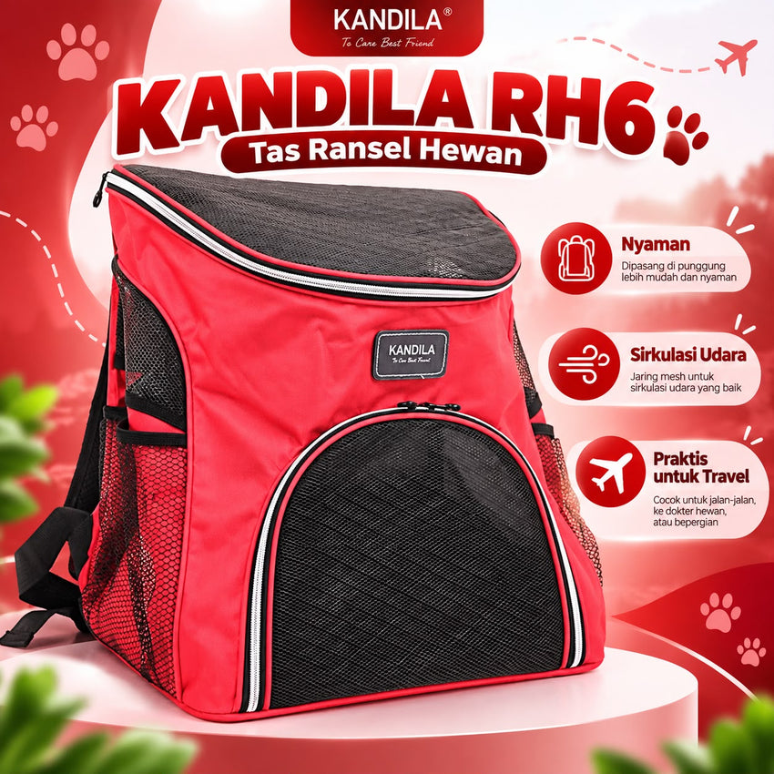 KANDILA Tas Ransel Tabung RH6 Red
