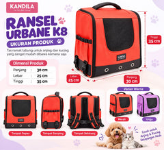 KANDILA Pet Bag Ransel Urbane K8 Red