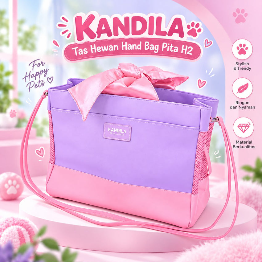 KANDILA Tas Hewan Hand Bag Pita H2 Purple