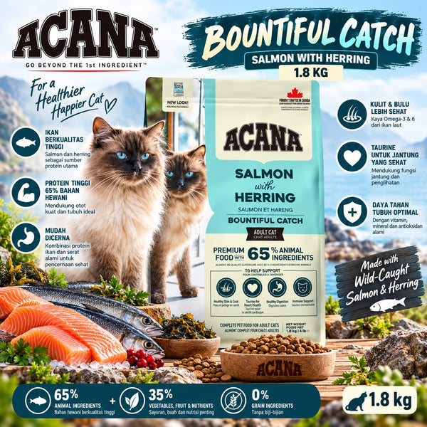 ACANA Makanan Kucing Cat Bountiful Catch 1.8kg
