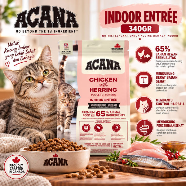ACANA Makanan Kucing Cat Indoor Entree 340gr