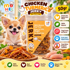 MONELPET Snack Anjing Chicken Turmeric Jerky 50gr