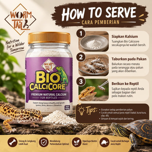 WORMTAIL Kalsium Reptil Bio Calcicore Reptile Vitamin NoBrand 