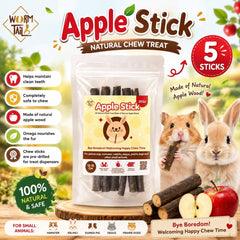 WORMTAIL Mainan Hamster Kelinci Apple Stick Treat 5pcs no type Tidak ada merek 