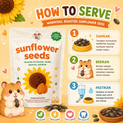 WORMTAIL Makanan Hamster Burung Kuaci Roasted Sunflower Seed 250gr no type Tidak ada merek 