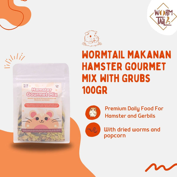 WORMTAIL Makanan Hamster Gourmet Mix With Grubs 100gr Small Animal Food Wormtail 