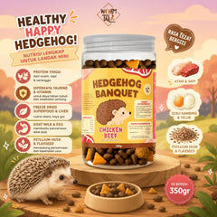 WORMTAIL Makanan Landak Mini Hedgehog Banquet Chicken Beef 350gr no type Tidak ada merek 