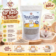 WORMTAIL Pasir Hamster Natural Sand for Bath and Toilet 800gr no type Tidak ada merek 