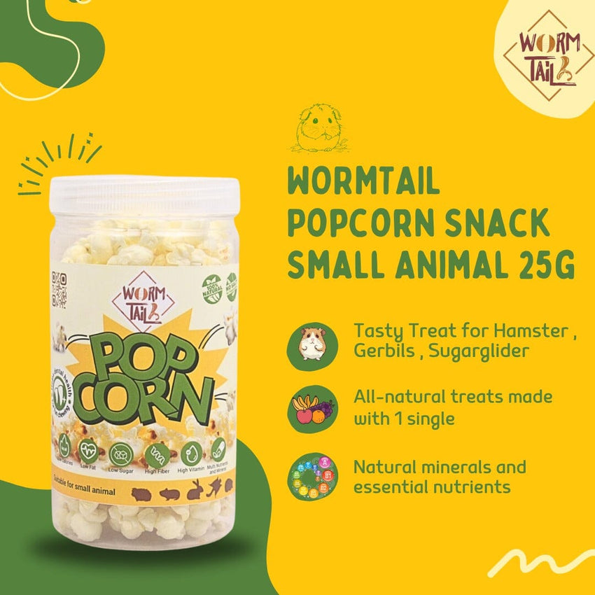 WORMTAIL Popcorn Snack Small Animal 25g Small Animal Snack Wormtail 