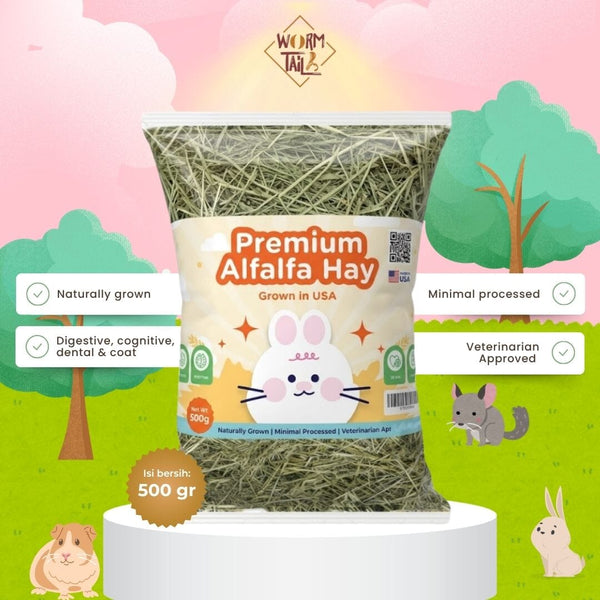 WORMTAIL Rumput Kelinci Anakan Premium Alfalfa Hay 500gr no type Tidak ada merek 