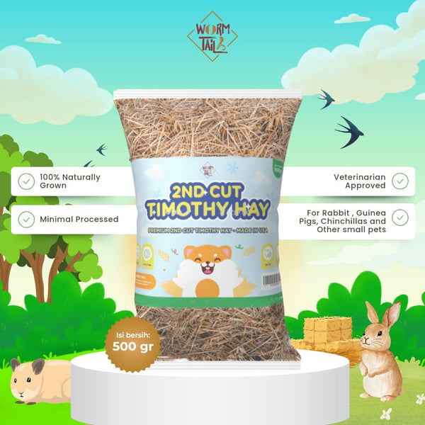 WORMTAIL Rumput Kering Premium 2nd Cut Timothy Hay 500gr no type Tidak ada merek 