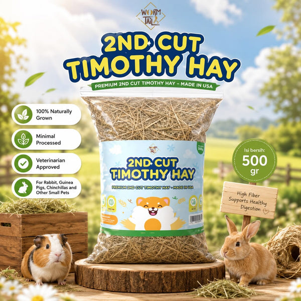 WORMTAIL Rumput Kering Premium 2nd Cut Timothy Hay 500gr no type Tidak ada merek 