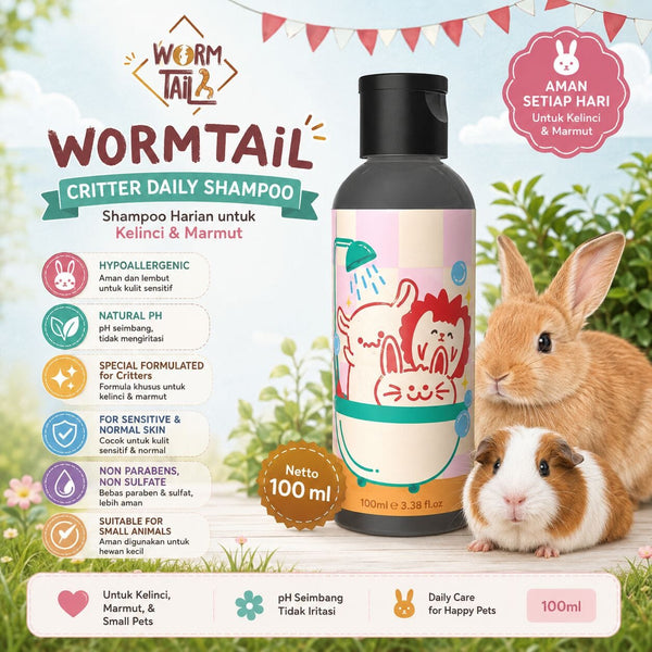 WORMTAIL Shampoo Kelinci Marmut Critter Daily Shampoo 100ml no type Tidak ada merek 