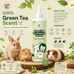 WORMTAIL Shampoo Kering Dry Powder Green Tea 60gr Small Animal Supplies Tidak ada merek 
