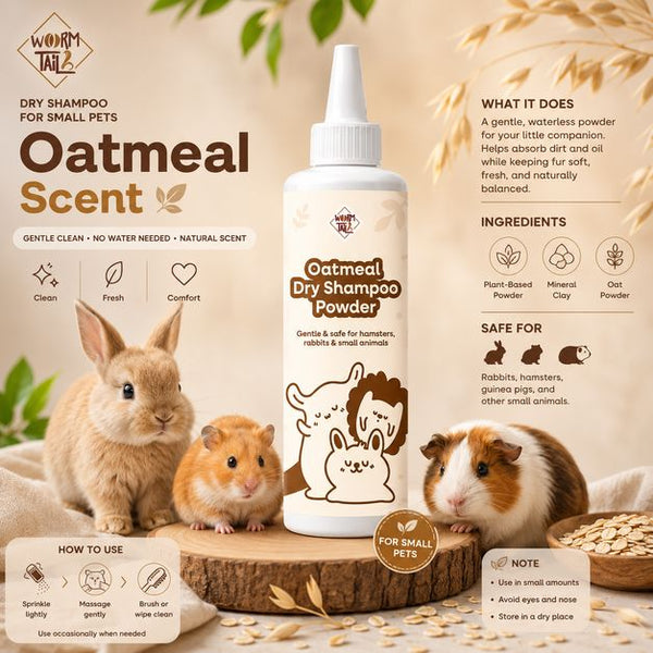 WORMTAIL Shampoo Kering Dry Powder Oatmeal 60gr Hobi & Koleksi > Perawatan Hewan > Grooming Hewan Tidak ada merek 