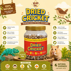 WORMTAIL Snack Hamster Burung Jangkrik Dried Crickets Bite 50gr no type Tidak ada merek 