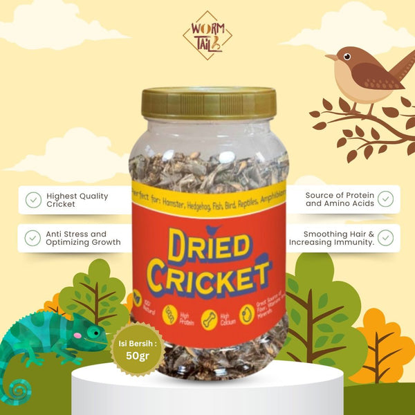 WORMTAIL Snack Hamster Burung Jangkrik Dried Crickets Bite 50gr no type Tidak ada merek 