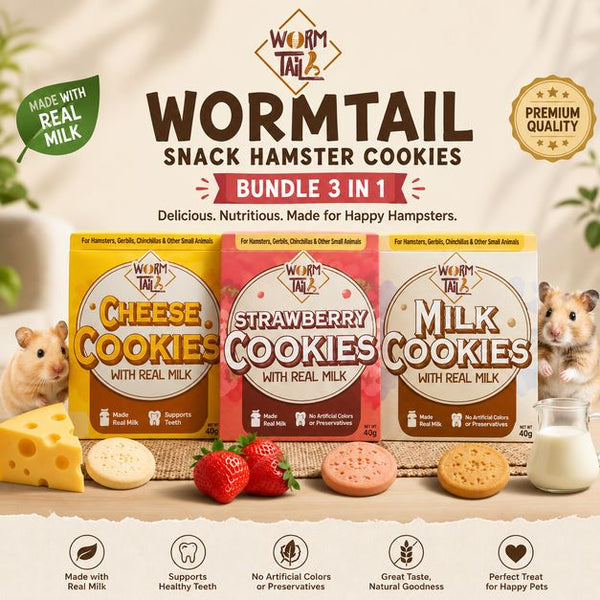 WORMTAIL Snack Hamster Cookies Bundle 3 in 1 no type Tidak ada merek 