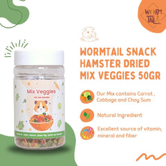 WORMTAIL Snack Hamster Dried Mix Veggies 50gr no type Tidak ada merek 