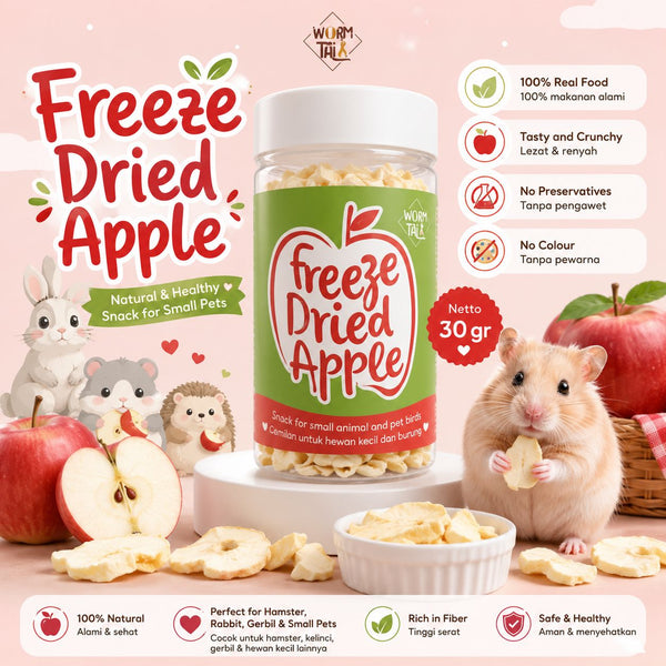 WORMTAIL Snack Hamster Kelinci Apple Freeze Dried 30gr no type Tidak ada merek 