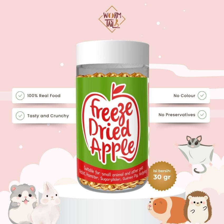 WORMTAIL Snack Hamster Kelinci Apple Freeze Dried 30gr no type Tidak ada merek 