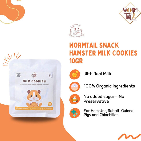 WORMTAIL Snack Hamster Milk Cookies 10gr Small Animal Snack Pet Republic Indonesia 