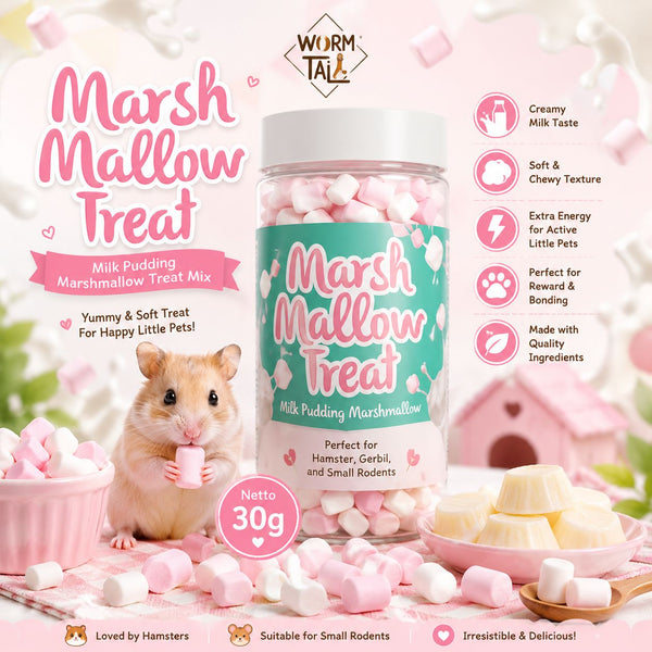 WORMTAIL Snack Hamster Milk Pudding Marshmallow Treat Mix 30gr no type Tidak ada merek 