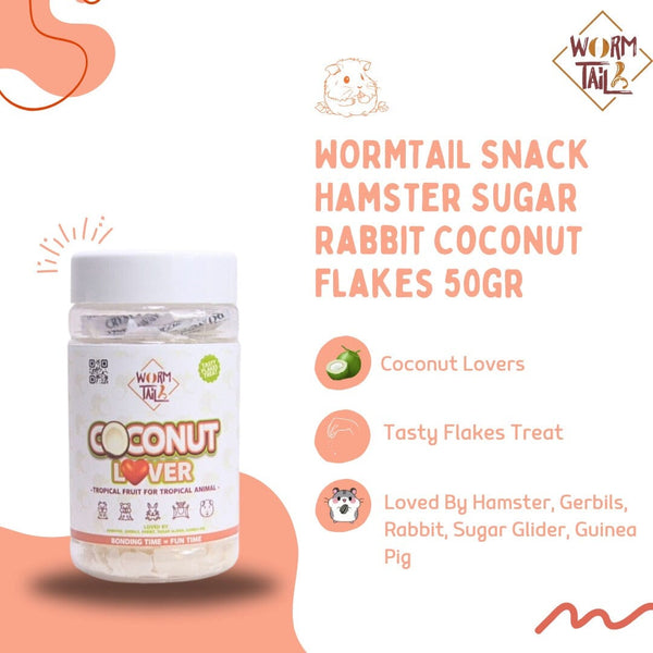 WORMTAIL Snack Hamster Sugar Rabbit Coconut Flakes 50gr no type Tidak ada merek 