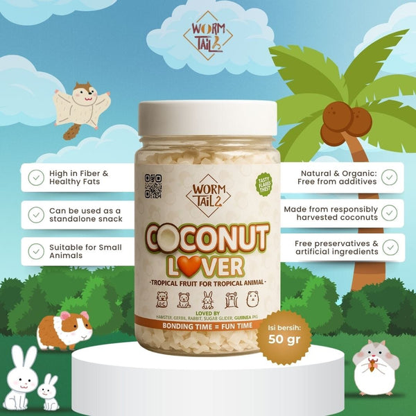 WORMTAIL Snack Hamster Sugar Rabbit Coconut Flakes 50gr no type Tidak ada merek 